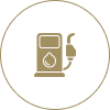 Fuel pump icon with droplet symbol.