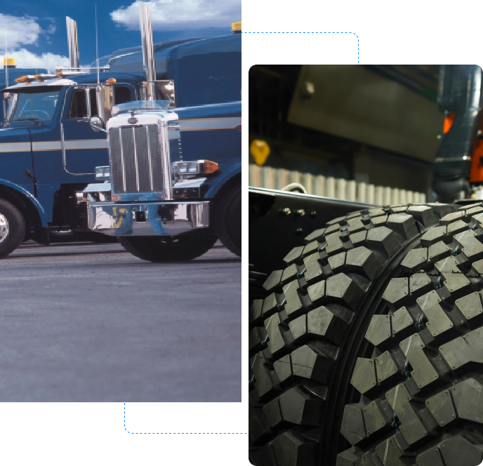 A picture of the side and front view of a truck.